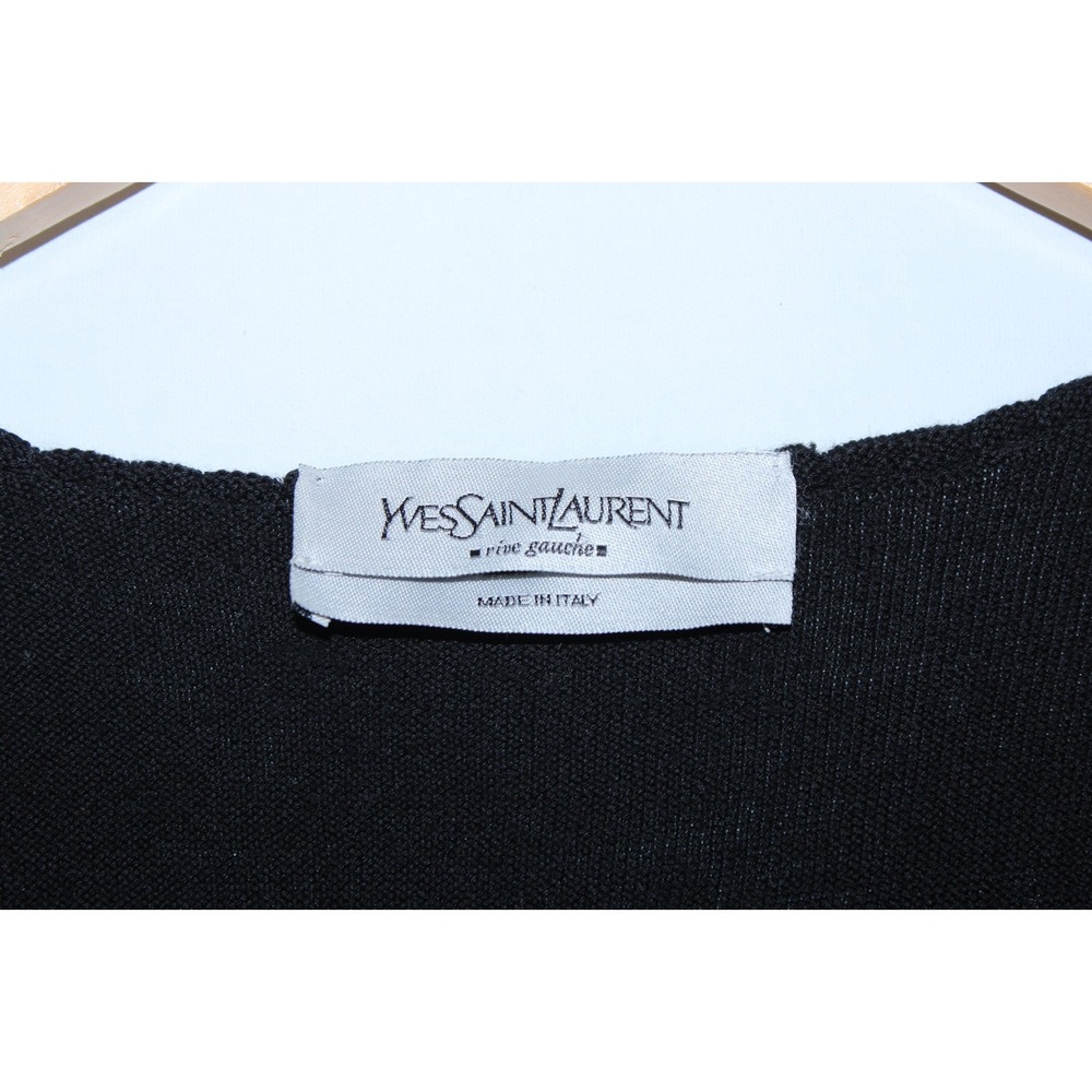 Yves Saint Laurent Women's Large Black White Wool Knit Vest - Picture 4 of 9